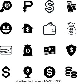 currency vector icon set such as: magnifying, backgrounds, cafe, wallet, face, jackpot, pounds, electronic, shield, loan, home, marketing, atm, blue, salary, pile, app, ruble, icons, usd, nature