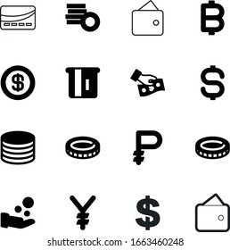 currency vector icon set such as: crypto, machine, plastic, ruble, shape, network, technology, american, element, russian, trade, japan, yen, human, purchase, sale, profit, office, line, cost