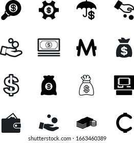 currency vector icon set such as: cog, security, earnings, logo, cogwheel, usa, search, magnifier, internet, thin, saving, pile, pictograph, glass, drawn, 3d, human, new, usd, owe, look, interface