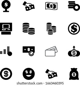 currency vector icon set such as: nature, machine, rich, data, pound, safe, cafe, reataurant, deposit, technology, chart, face, emotion, smile, grow, app, retail, equipment, outline, emoticon