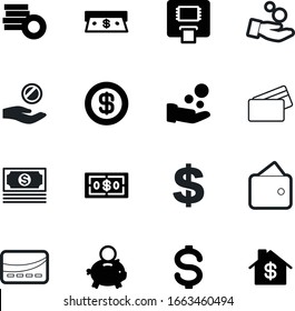 currency vector icon set such as: purse, office, transaction, logistic, technology, human, sell, saving, home, shopping, accounts, usd, receive, paying, house, hold, transfer, pig, machine, banknote