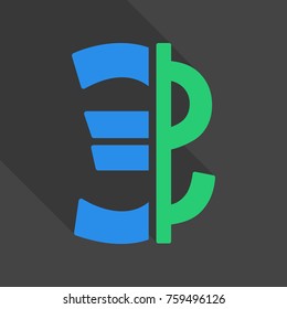 Currency vector icon. Style is a flat graphic symbol in color variants. Designed for web and mobile apps.
