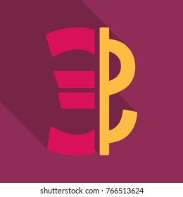 Currency vector icon. Style is a flat graphic symbol in color variants. Designed for web and mobile apps.