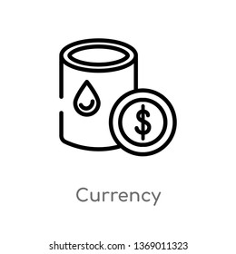 currency vector line icon. Simple element illustration. currency outline icon from industry concept. Can be used for web and mobile