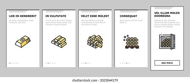 Currency Video Games Onboarding Mobile App Page Screen Vector. Playing Money Banknotes And Coin Steak, Gambling Gaming Smartphone Application Illustrations