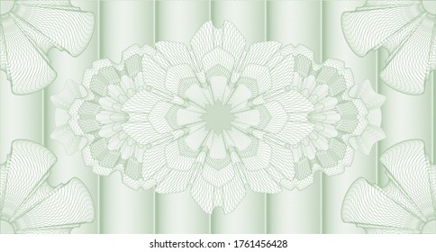 Marca de agua de la moneda. Fondo Guilloche. Ilustración vectorial. Diseño detallado. 
