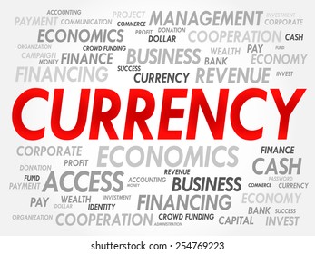 CURRENCY word cloud, business concept