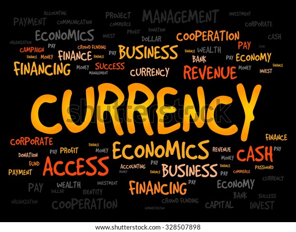 Currency Word Cloud Business Concept Stock Vector (Royalty Free) 328507898