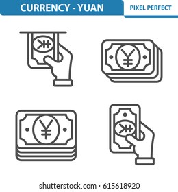Currency - Yuan Icons. Professional, pixel perfect icons optimized for both large and small resolutions. EPS 8 format. 5x size for preview.