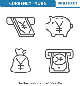 Currency - Yuan Icons. Professional, pixel perfect icons optimized for both large and small resolutions. EPS 8 format. 5x size for preview.