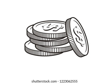 currency/dollar coin stack simple illustration
