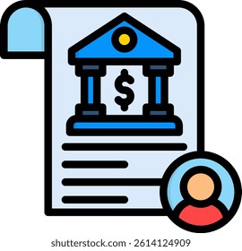 Current Account Icon Lineal Color Vector Illustration