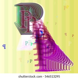 current appearance around confusion, Alphabet P above shiny freedom