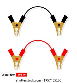 Current cable clamp vector icon. Simple illustration of jumper wire icon for web.