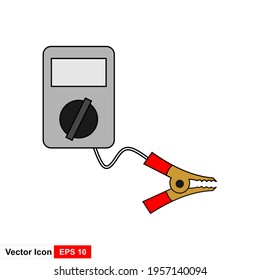 Current cable clamps icon vector. Simple illustration of jumper cable icon for web.