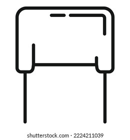 Current capacitor icon outline vector. Circuit resistor. Electronic chip