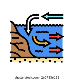 current diagra world ocean color icon vector. current diagra world ocean sign. isolated symbol illustration