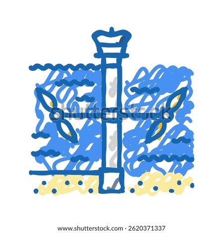 current generator tidal power doodle icon sketch vector. current generator tidal power sign. isolated symbol illustration