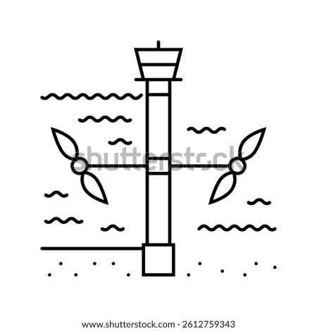 current generator tidal power line icon vector. current generator tidal power sign. isolated contour symbol black illustration