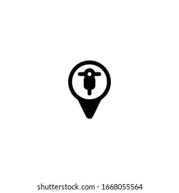 Current Location Motorcycle Icon, Logo, Vector