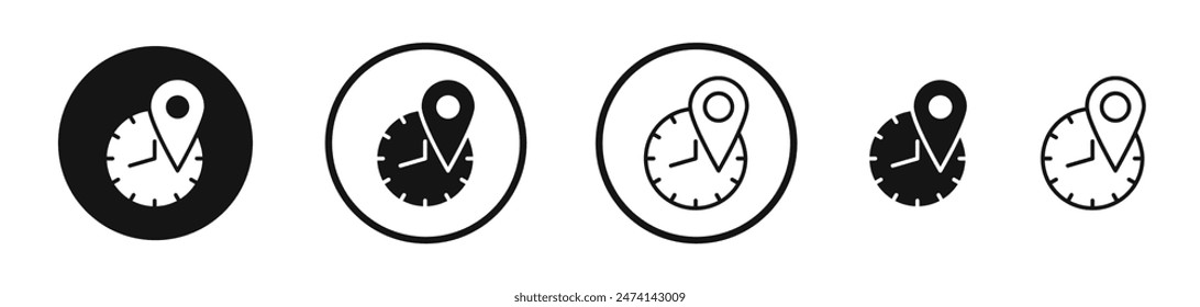 Current Location Pin Icon Set. Live Position Vector Symbol.