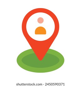 Current Location Vector Flat Icon Design