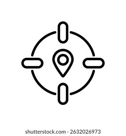 Ilustração de stock do ícone do vetor de localização atual
