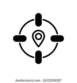 Ilustração de stock do ícone do vetor de localização atual