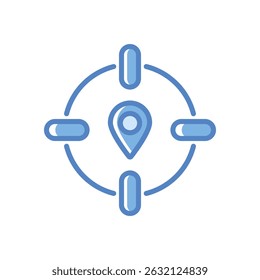 Ilustración de stock de icono de Vector de Locación actual