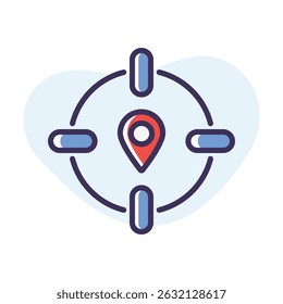 Current Location vector icon stock illustration