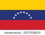 The current national flag of Venezuela was introduced in 2006. The basic design includes a horizontal tricolour of yellow, blue, and red, dating to the original flag introduced in 1811