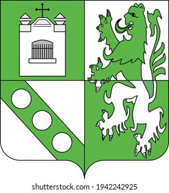 Aktuelles offizielles Emblem der Gemeinde Berchem-Sainte-Agathe (Sint-Agatha-Berchem) der belgischen Hauptstadt Brüssel, Belgien