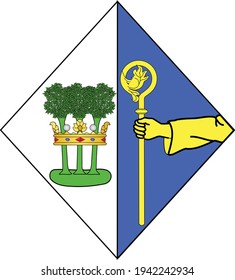 Aktuelles offizielles Emblem der Gemeinde Forest (Vorst) in der belgischen Hauptstadt Brüssel, Belgien