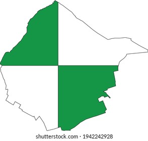 Aktuelle offizielle Karte der Gemeinde Berchem-Sainte-Agathe (Sint-Agatha-Berchem) der belgischen Hauptstadt Brüssel, Belgien