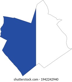 Current official flag map of the Etterbeek municipality of Belgian capital of Brussels, Belgium