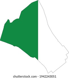 Current official flag map of the Schaerbeek municipality of Belgian capital of Brussels, Belgium