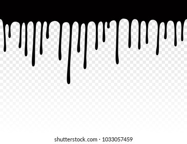 Current paint, stains. Current drops. Current inks. Paint dripping. Dripping liquid. Paint flows. Vector illustration. Flowing liquid. Stencil drops. Paint splatter. Molten chocolate.Seamless pattern.