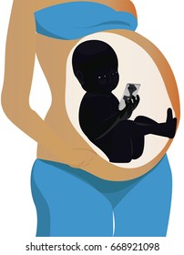 Current pregnancy of baby black