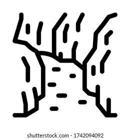 current river among gorge icon vector. current river among gorge sign. isolated contour symbol illustration