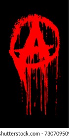 Current sign of anarchy. Anarchy sign painted by a brush that flows.