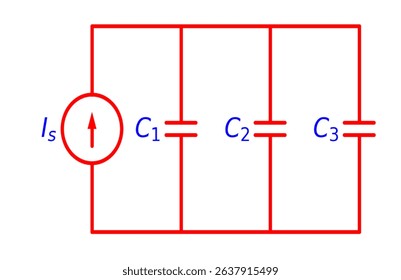 Current Source With Parallel Capacitors Circuit Diagram Electronics illustration for various educational projects 