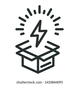 current symbol - minimal line web icon. simple vector illustration. concept for infographic, website or app.