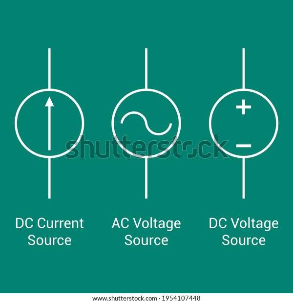 Current Voltage Source Schematic Symbol Stock Vector (Royalty Free ...