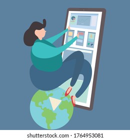Current woman, leader and independent sitting in the world of technology.