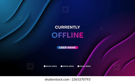 fondo de banner de streaming actualmente sin conexión con neon light. ilustración vectorial