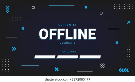 Currently offline twitch background. Modern stream overlay banner. Streaming offline screen template. Vector illustration.