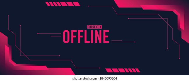 Zurzeit Offline-Twitch-Banner mit abstrakten Formen