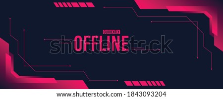 Currently offline twitch banner with abstract shapes