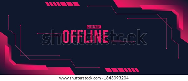 Currently Offline Twitch Banner Abstract Shapes Stock Vector Royalty Free