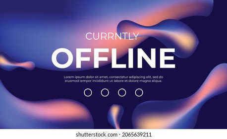 Currently offline twitch banner background vector template. Liquid geometric background with modern design.